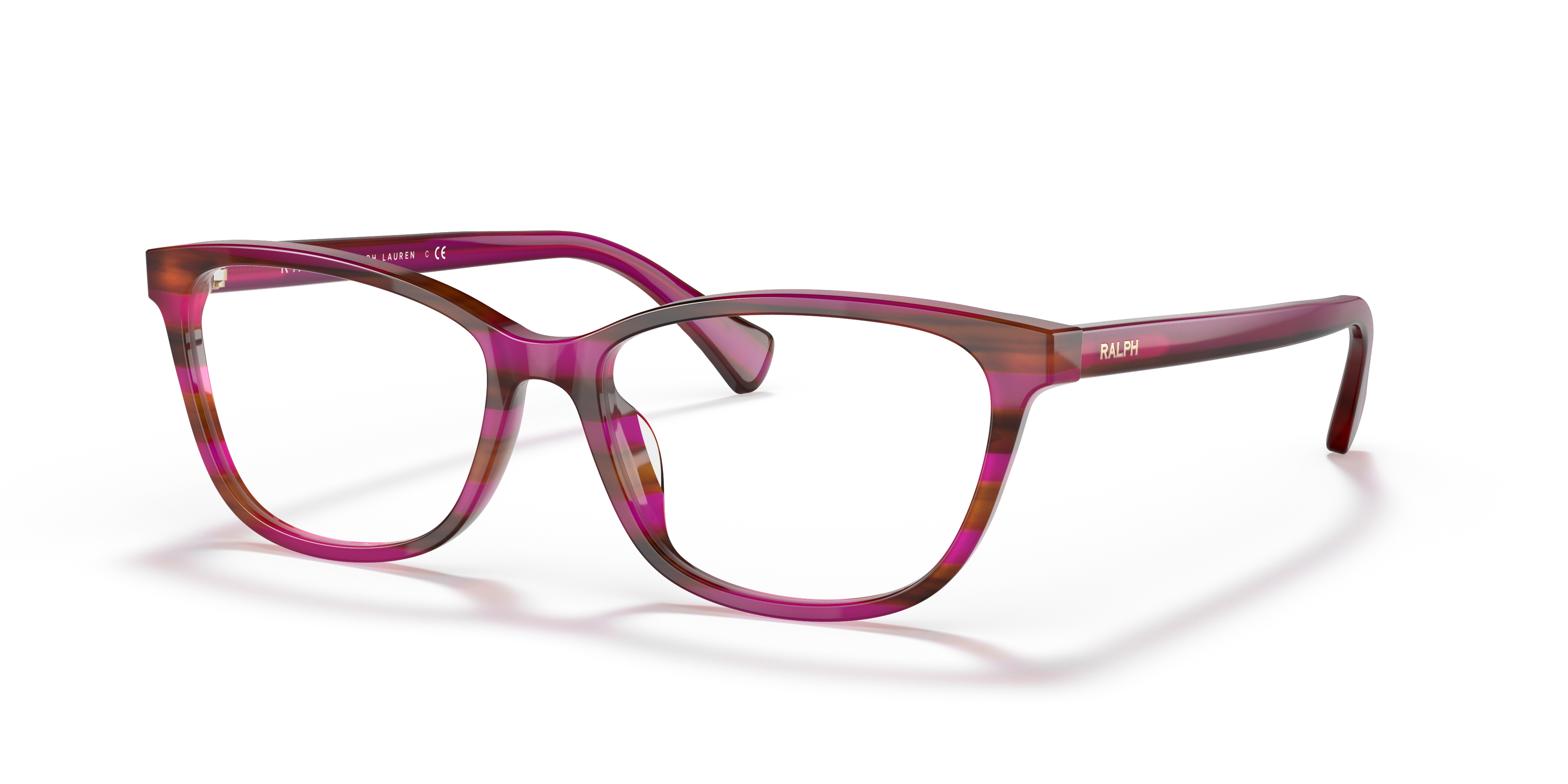 RA7133U Striped Brown Purple AcetaatEyeglass Frames van B24, Hoekweergave
