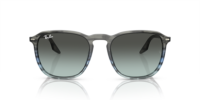 RB2203 Gestreept grijs en blauw AcetaatSunglass Frames van B24, Vooraanzicht