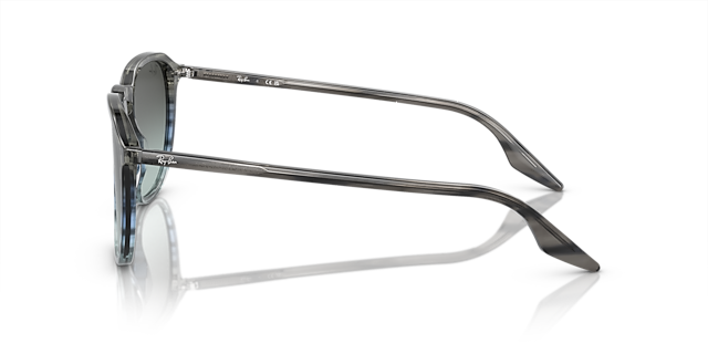 RB2203 Gestreept grijs en blauw AcetaatSunglass Frames van B24, Zijaanzicht