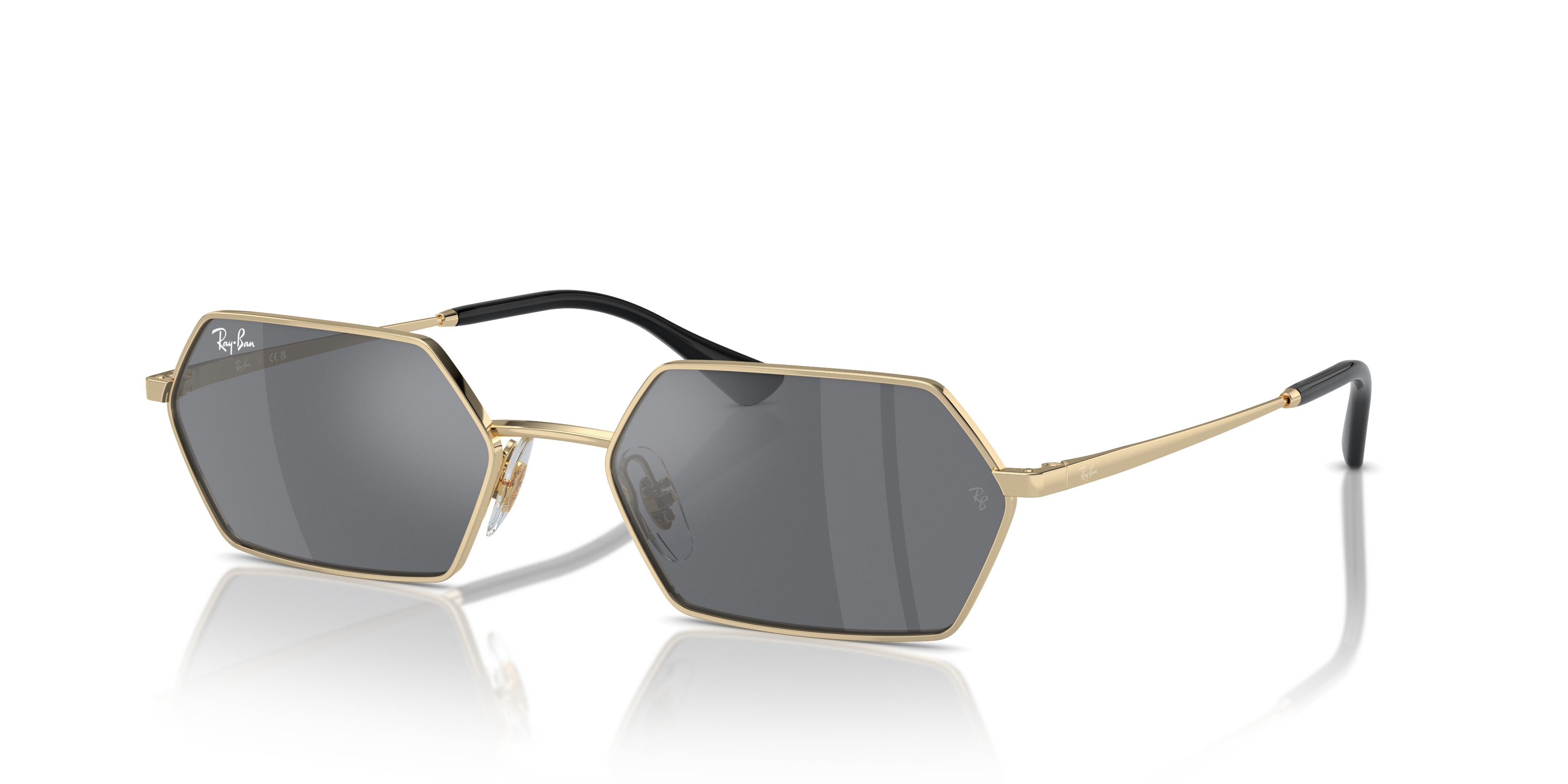 RB3728 Lichtgoud MetaalSunglass Frames van B24, Hoekweergave