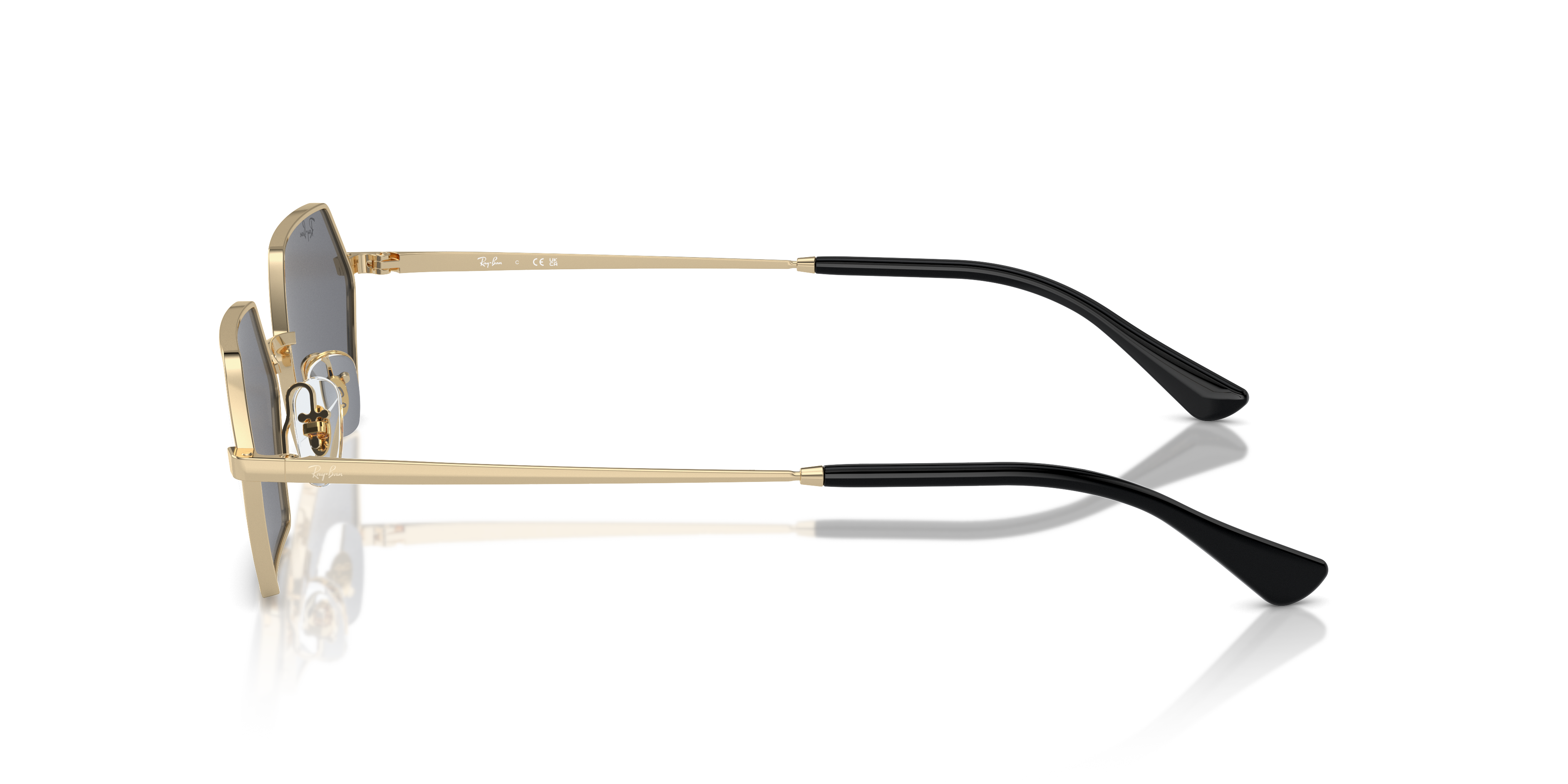 RB3728 Lichtgoud MetaalSunglass Frames van B24, Zijaanzicht