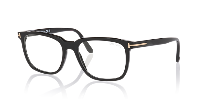 FT6080-B Schwarz AcetatEyeglass Frames von B24, Dreiviertelansicht