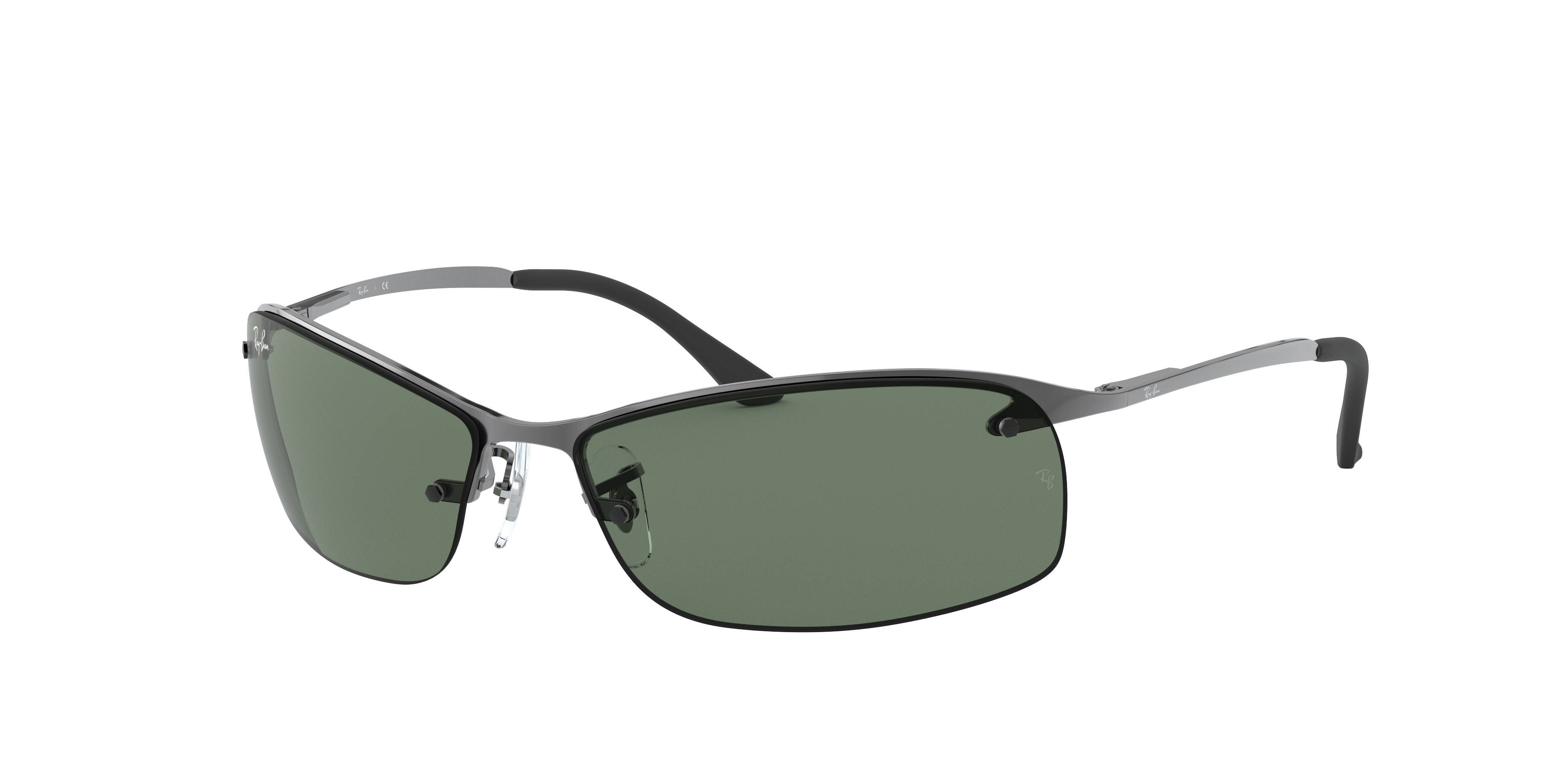 RB3183 Staalgrijs MetaalSunglass Frames van B24, Hoekweergave