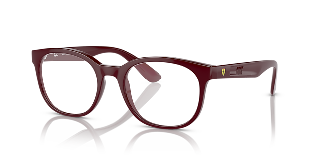 RB7231M Donkerrood KunststofEyeglass Frames van B24, Hoekweergave