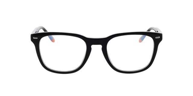 Bel Air Zwart & blauw & oranje AcetaatEyeglass Frames van B24, Vooraanzicht