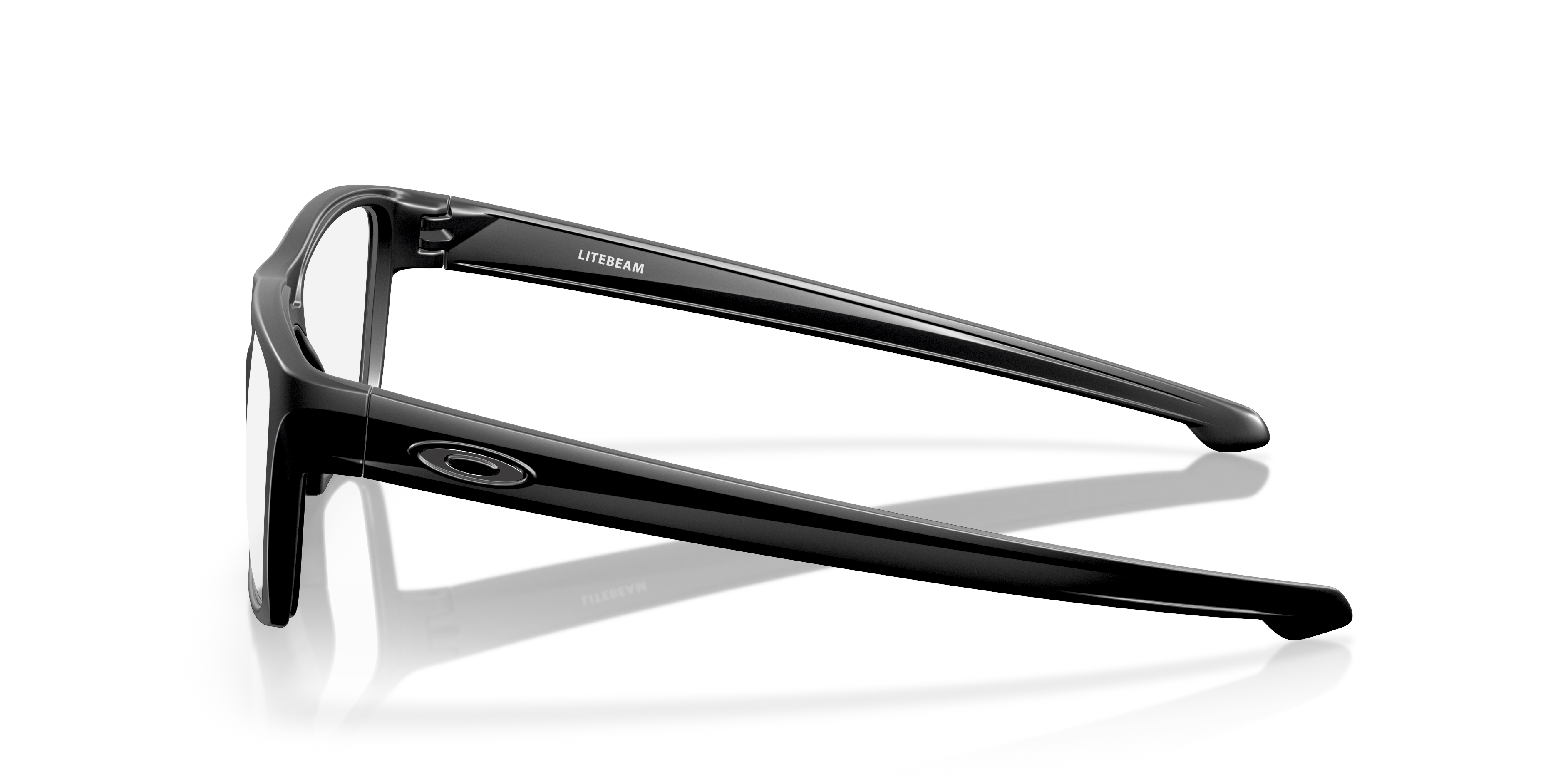 Litebeam Satijnglans zwart KunststofEyeglass Frames van B24, Zijaanzicht