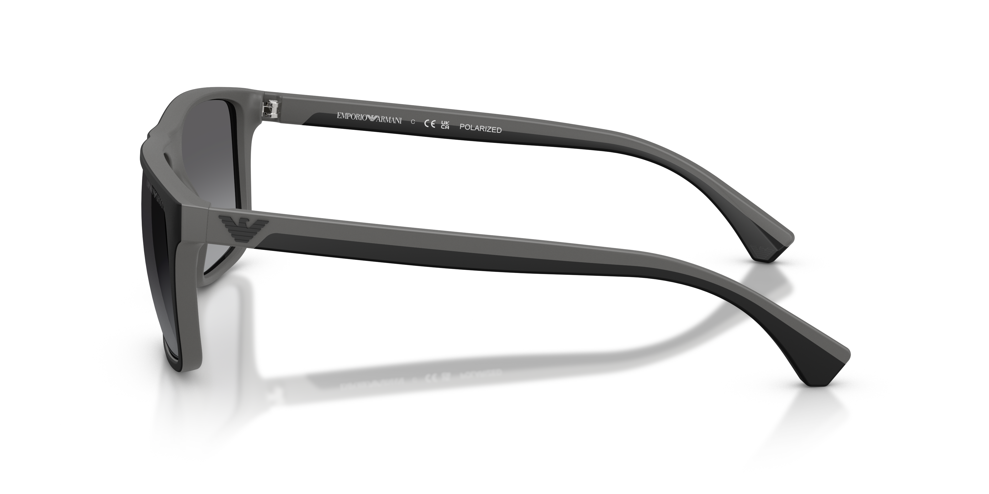 EA4033 Rubber zwart en grijs KunststofSunglass Frames van B24, Zijaanzicht