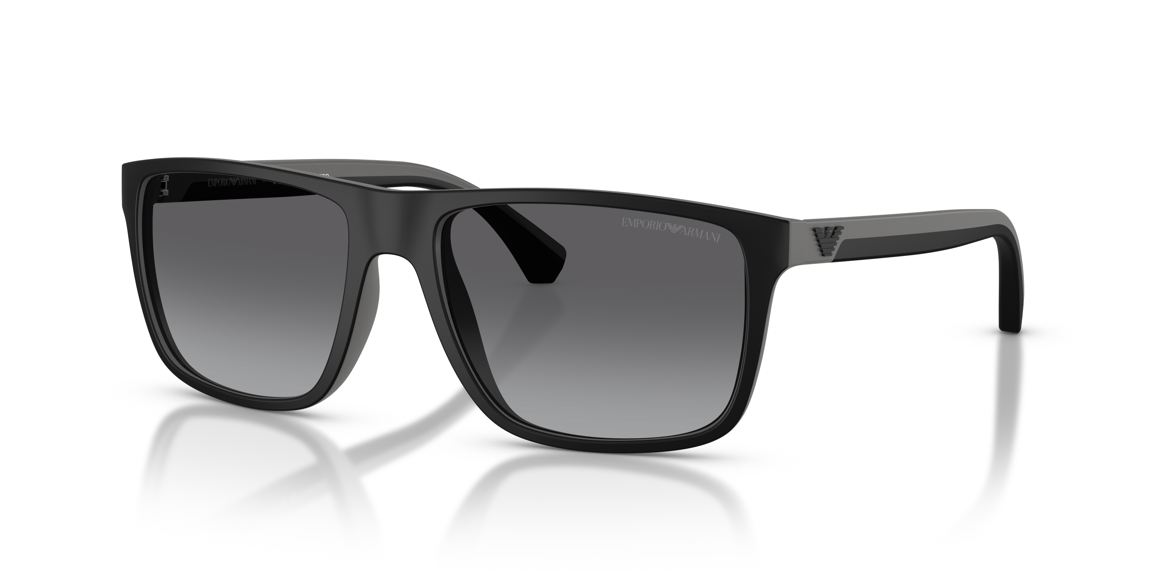 EA4033 Rubber zwart en grijs KunststofSunglass Frames van B24, Hoekweergave