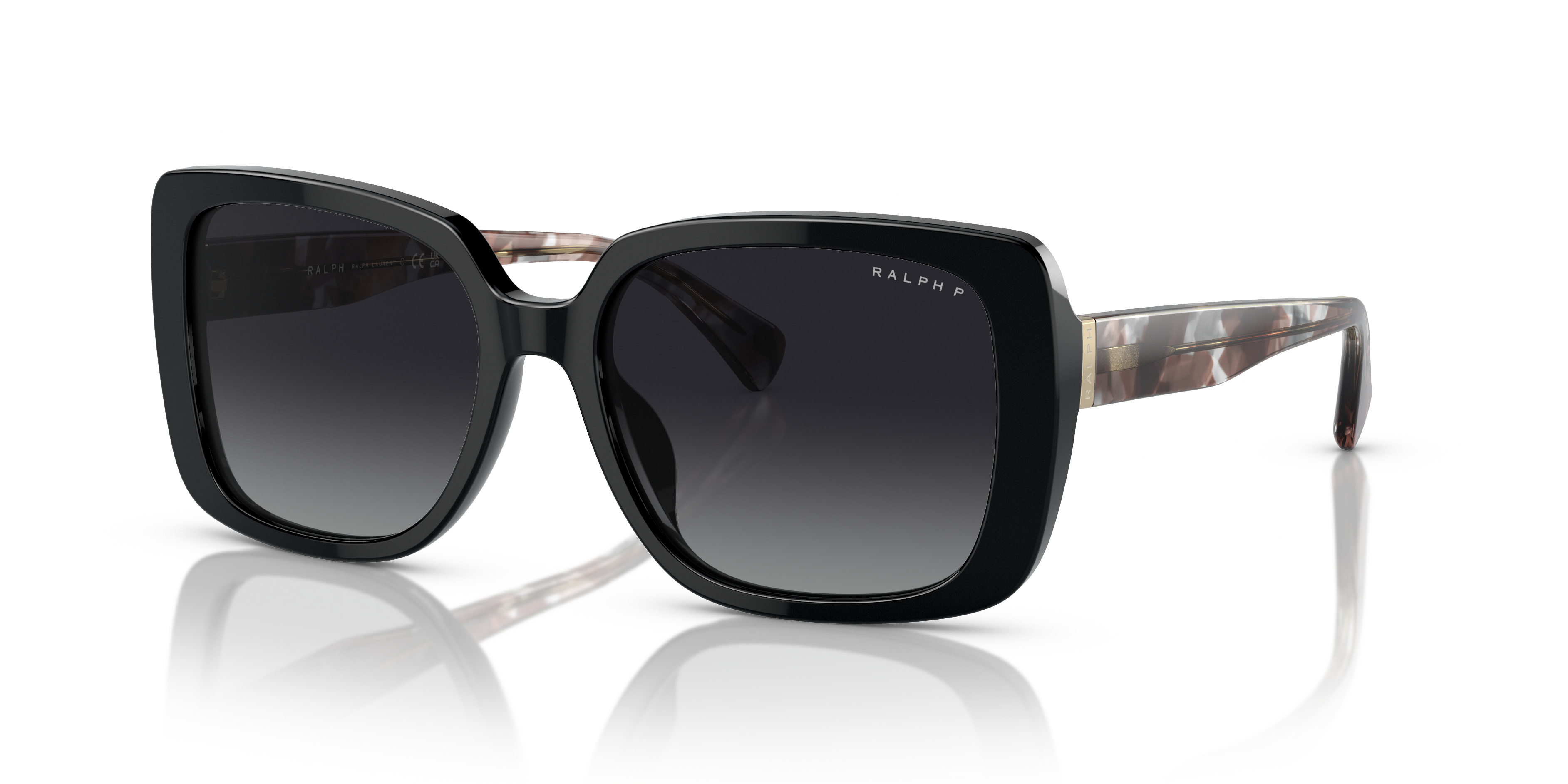 RA5298U Schwarz glänzend AcetatSunglass Frames von B24, Dreiviertelansicht