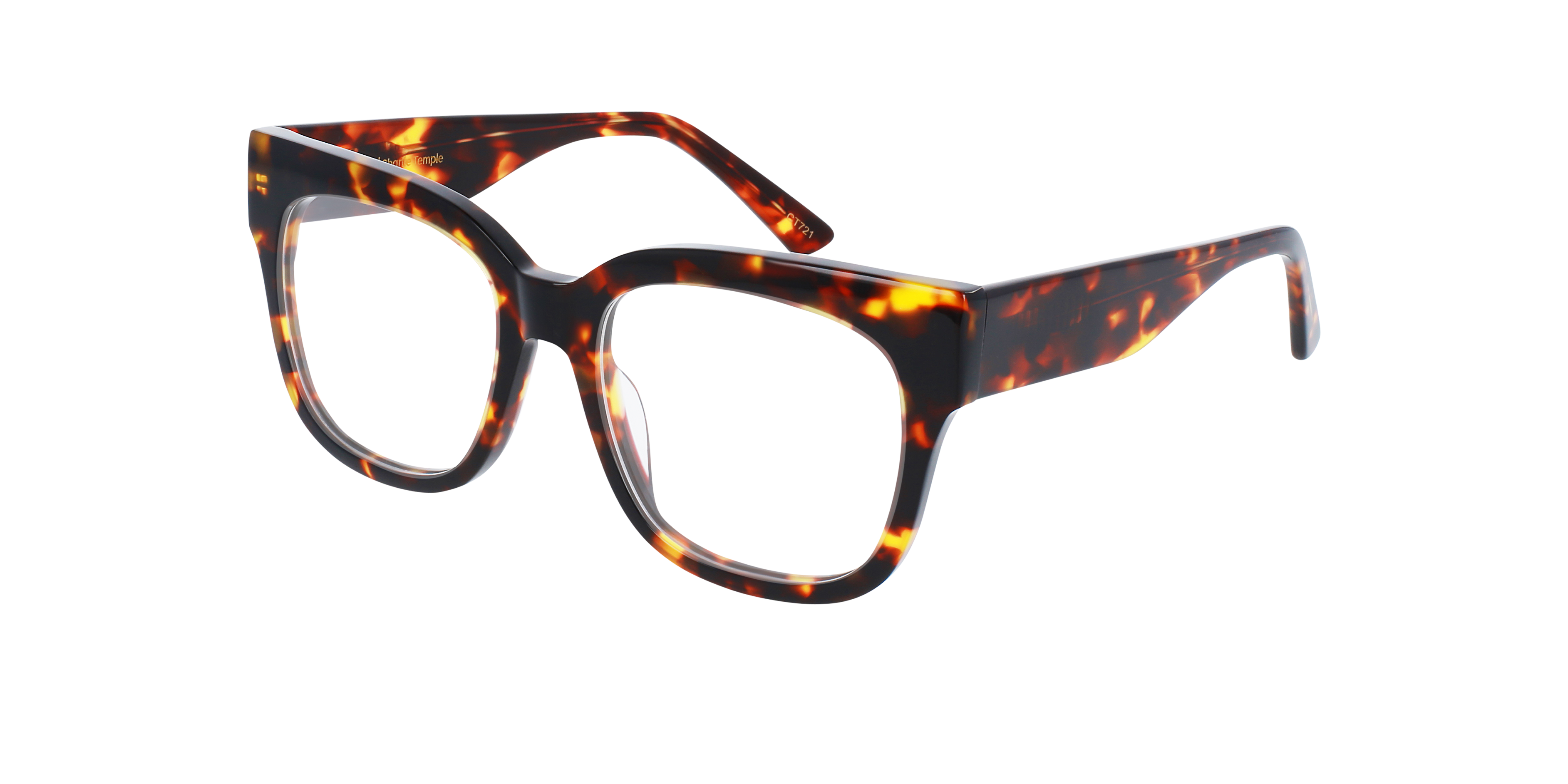 Riley Havana Brown AcetaatEyeglass Frames van B24, Hoekweergave