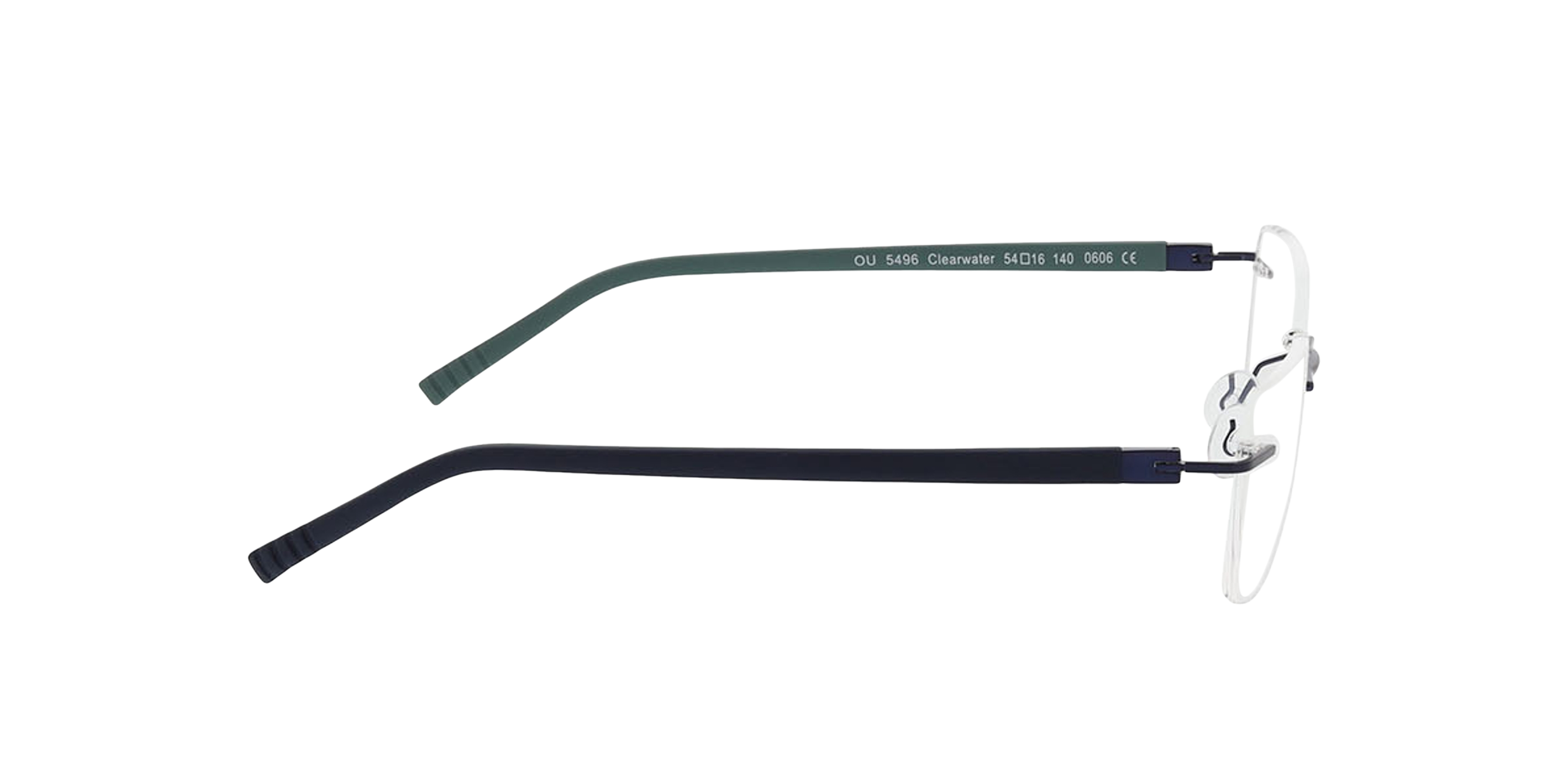 Clearwater Blau MetallEyeglass Frames von B24, Seitenansicht