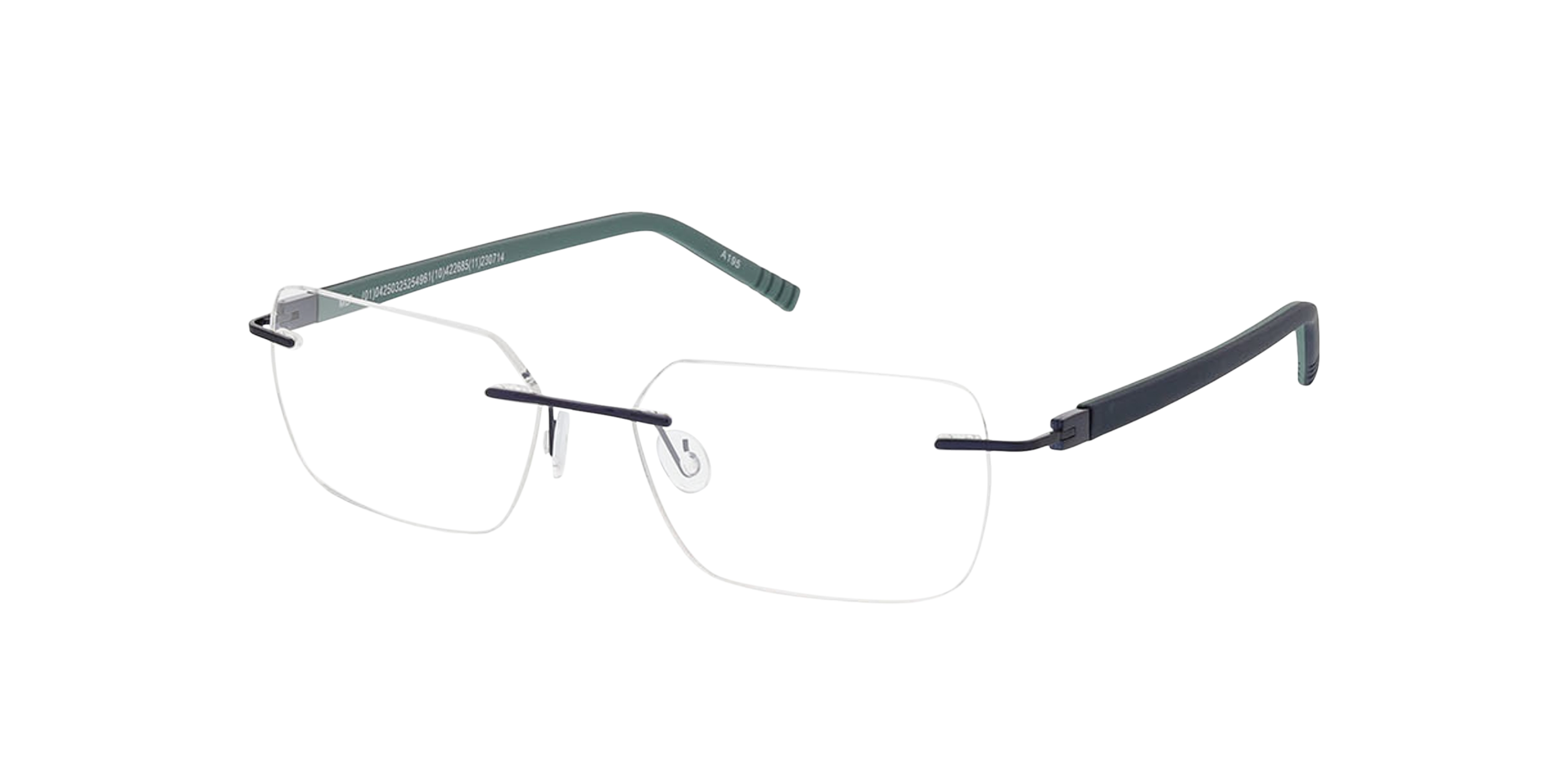 Clearwater Blau MetallEyeglass Frames von B24, Dreiviertelansicht