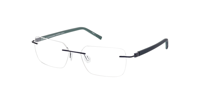 Clearwater Blauw MetaalEyeglass Frames van B24, Hoekweergave