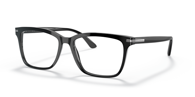 PR 14WV Schwarz AcetatEyeglass Frames von B24, Dreiviertelansicht