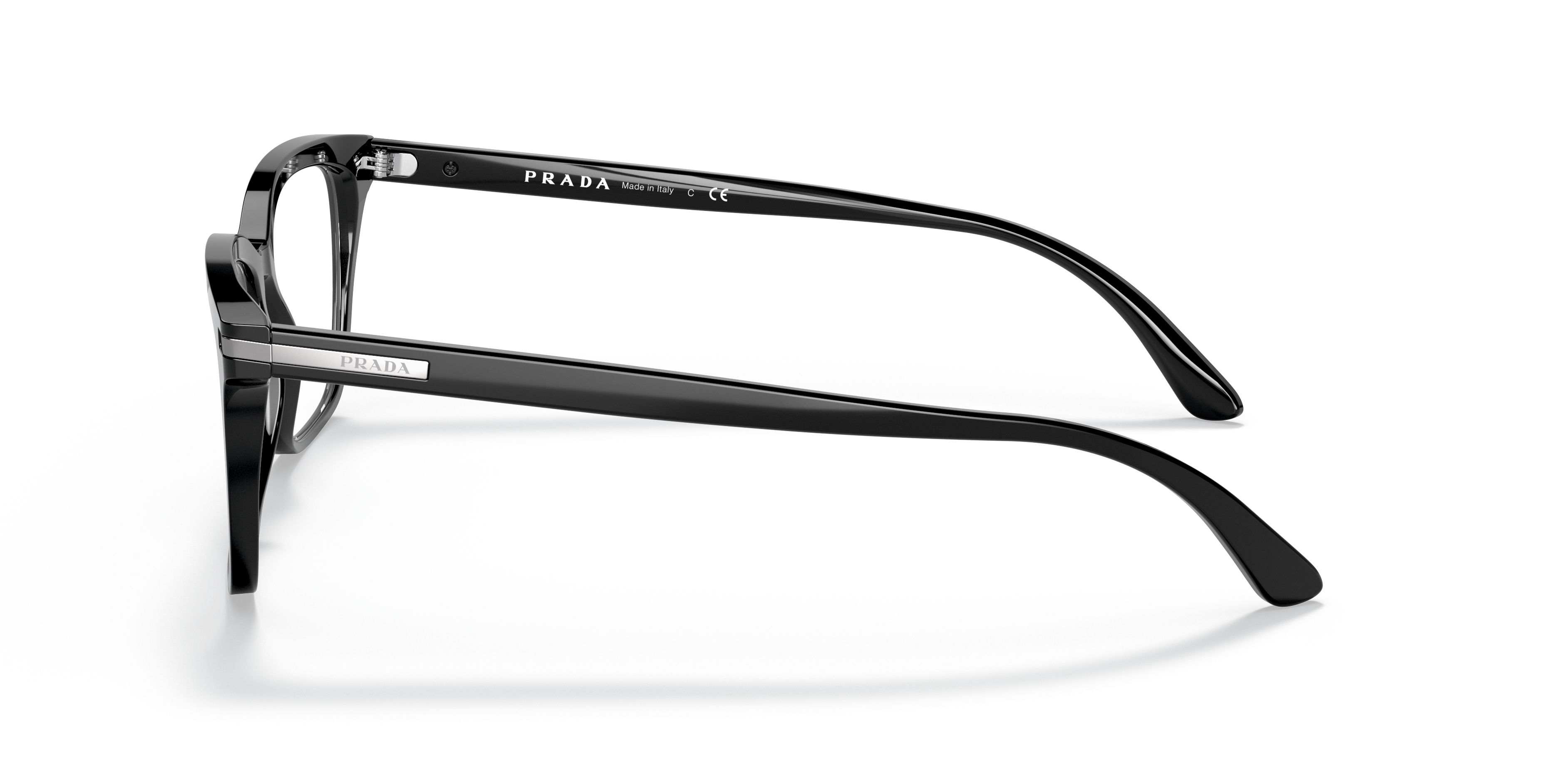 PR 14WV Schwarz AcetatEyeglass Frames von B24, Seitenansicht