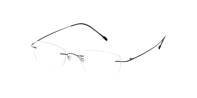 Davos Zwart TitaanEyeglass Frames van B24, Hoekweergave