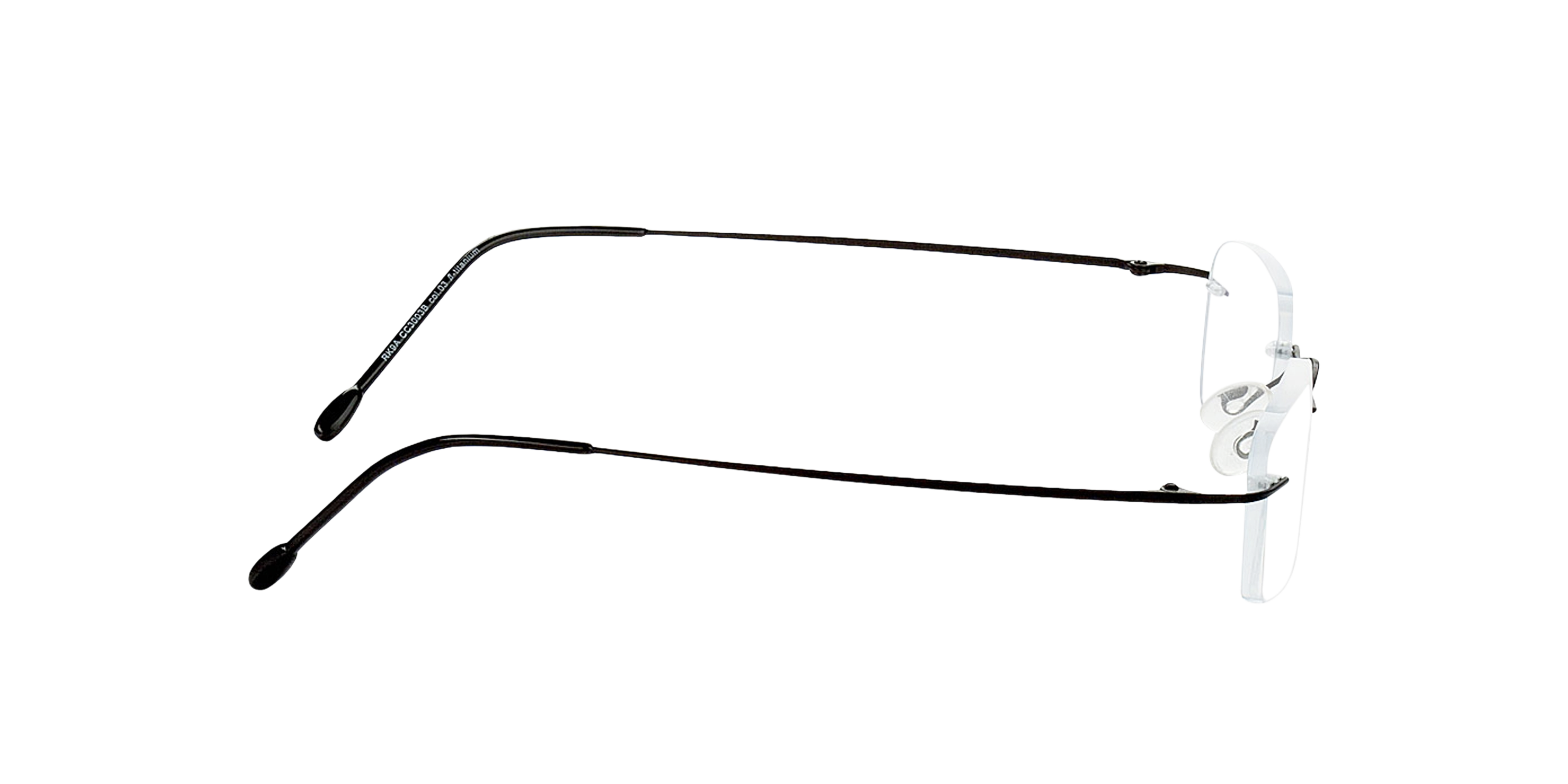 Davos Zwart TitaanEyeglass Frames van B24, Zijaanzicht