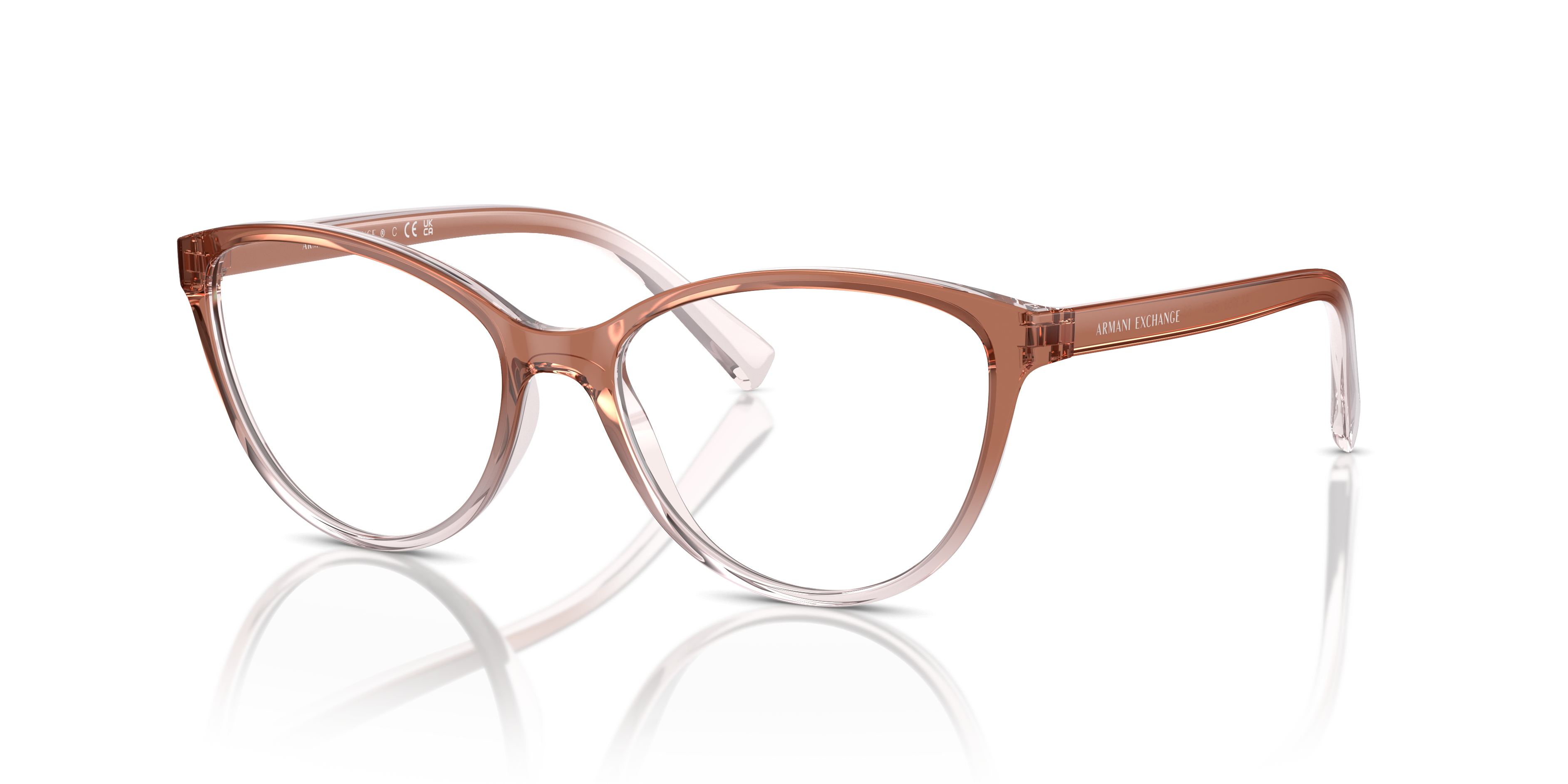 AX3053 Pink & Crystal KunststofEyeglass Frames van B24, Hoekweergave