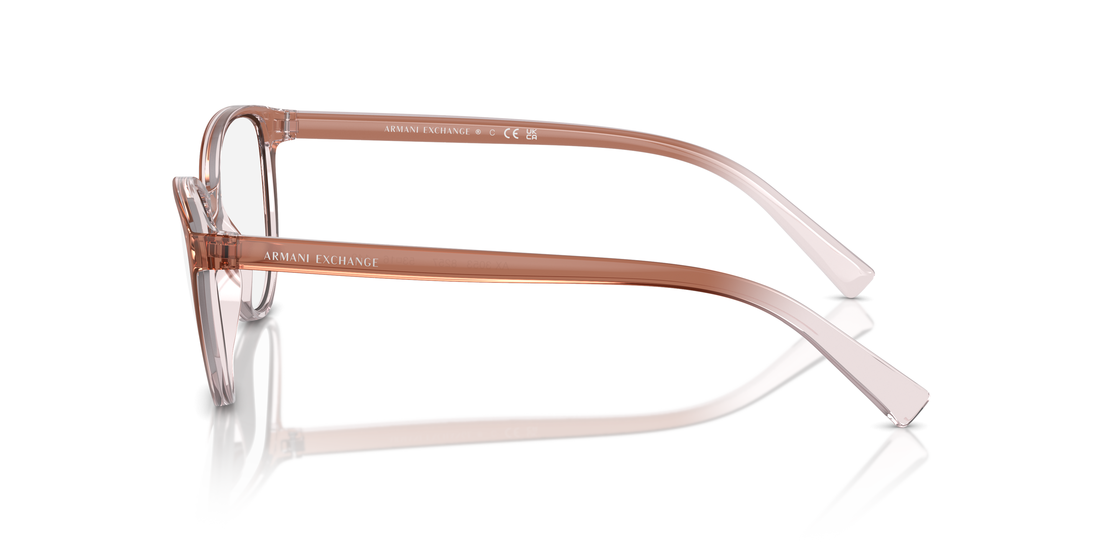 AX3053 Pink & Crystal KunststofEyeglass Frames van B24, Zijaanzicht