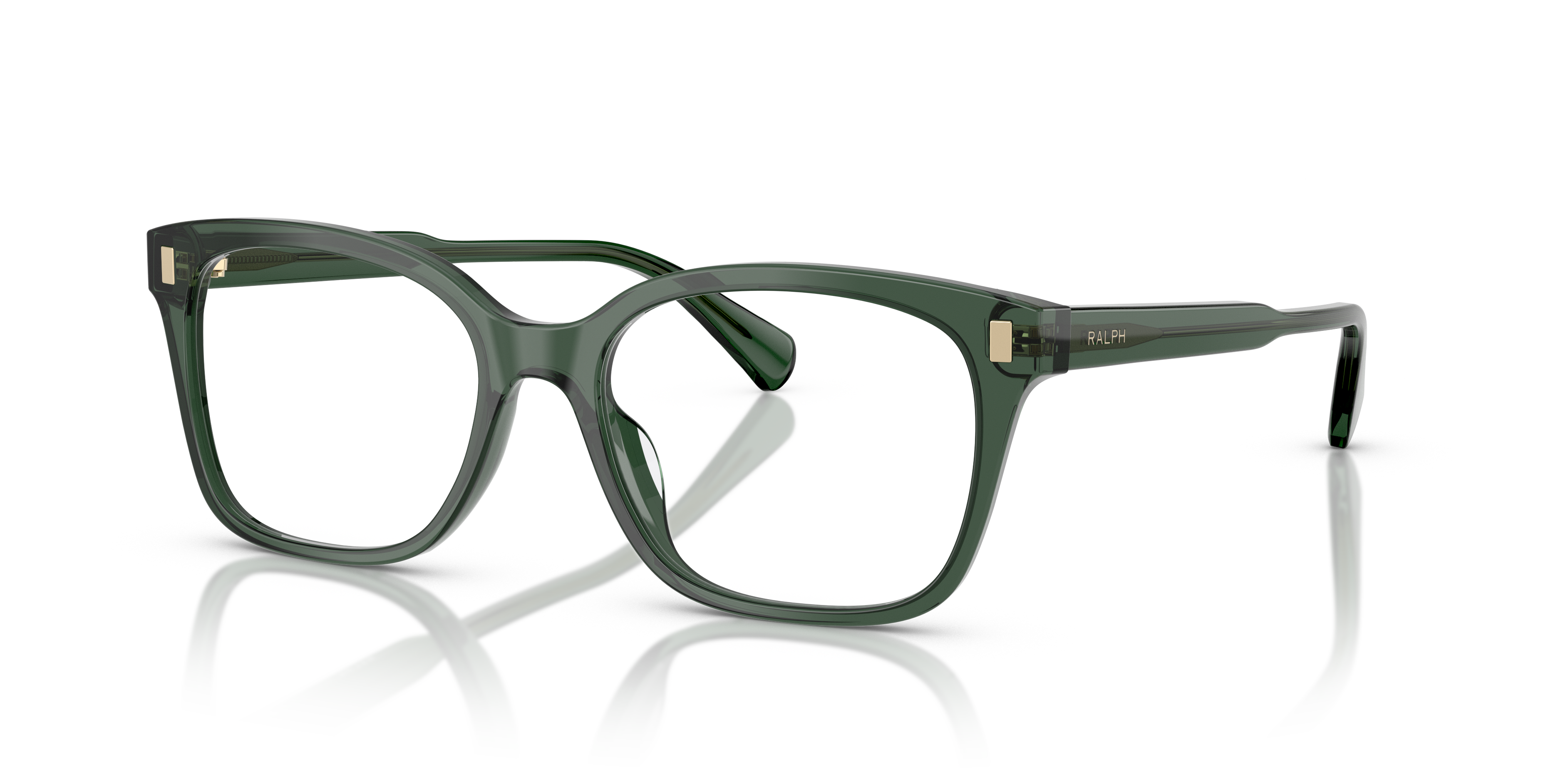 RA7174U Shiny Transparent Green AcetaatEyeglass Frames van B24, Hoekweergave