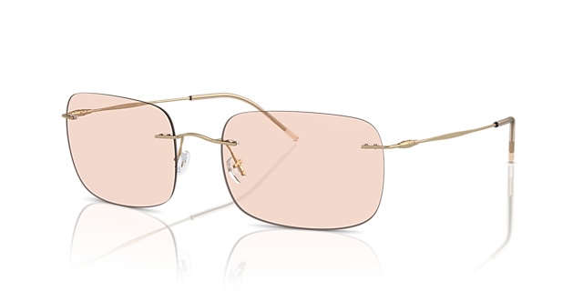 AR1512M Mat lichtgoud MetaalSunglass Frames van B24, Hoekweergave