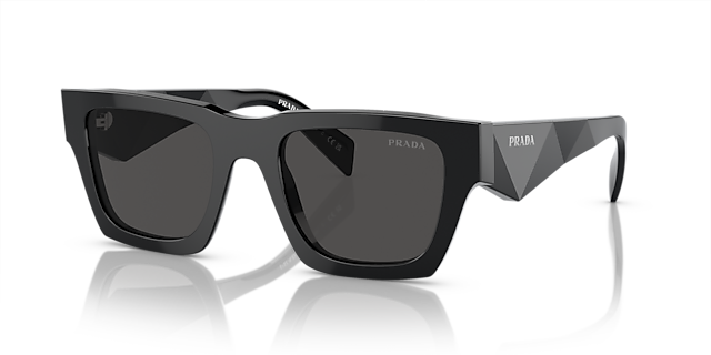 PR A06S Zwart AcetaatSunglass Frames van B24, Hoekweergave