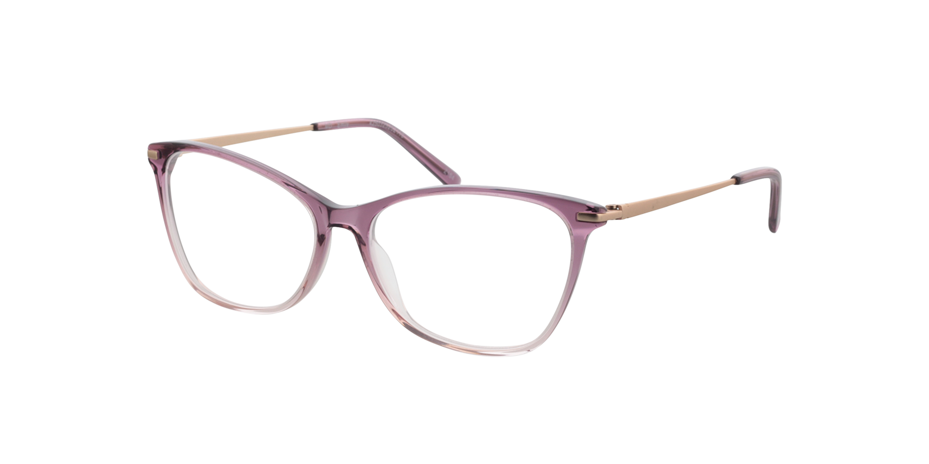 Emily Roze  &  roze goud  &  violet AcetaatEyeglass Frames van B24, Hoekweergave