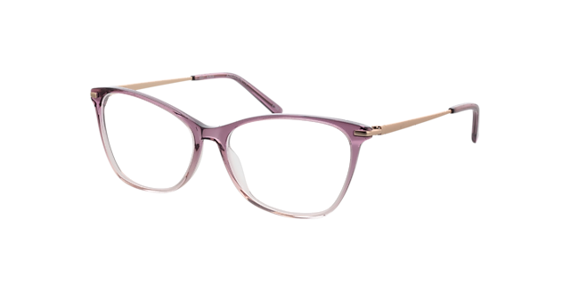 Emily Roze  &  roze goud  &  violet AcetaatEyeglass Frames van B24, Hoekweergave