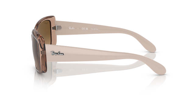 RB4389 Transparant bruin KunststofSunglass Frames van B24, Zijaanzicht