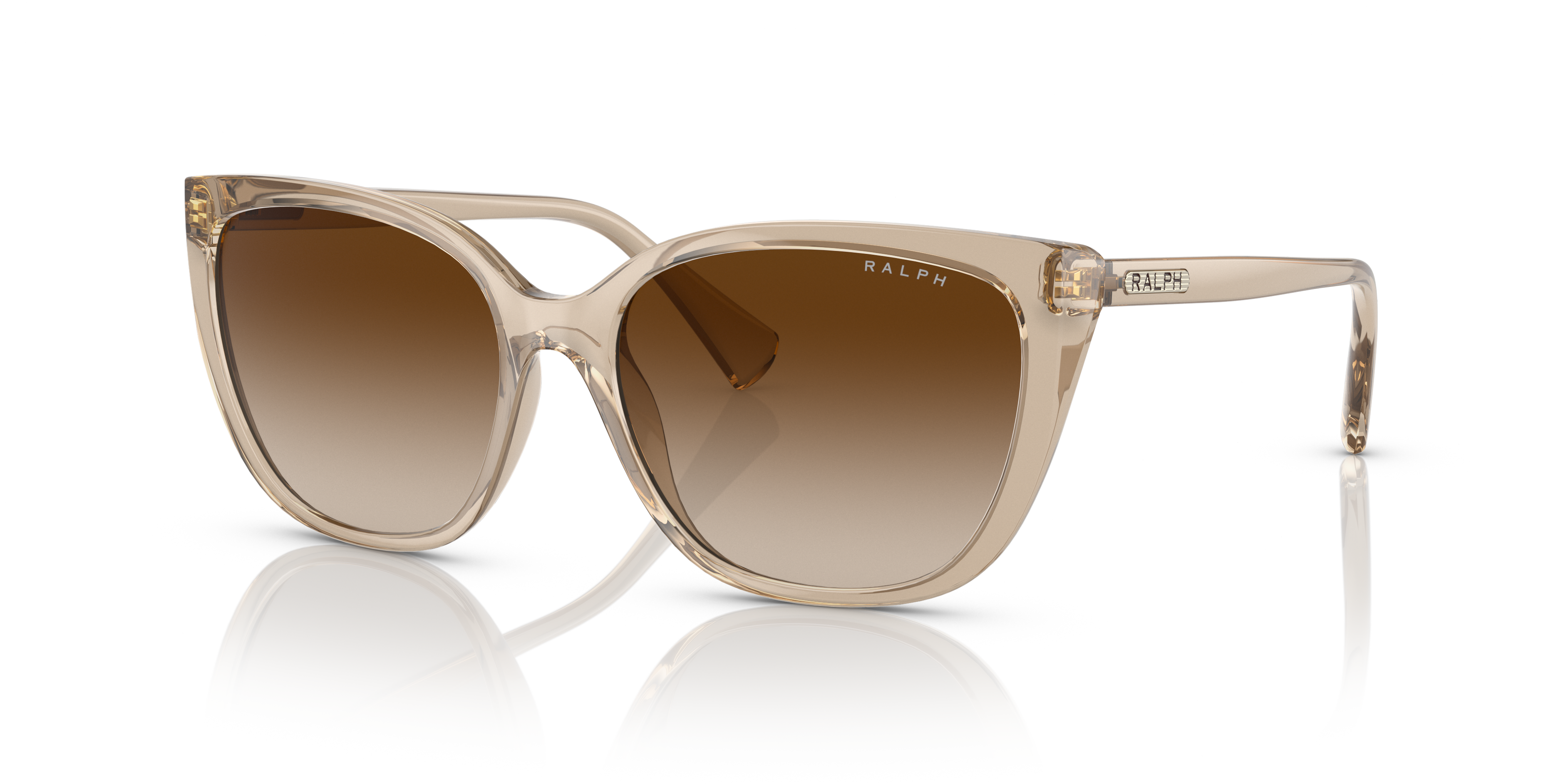 RA5274 Shiny Transparent Brown KunststoffSunglass Frames von B24, Dreiviertelansicht