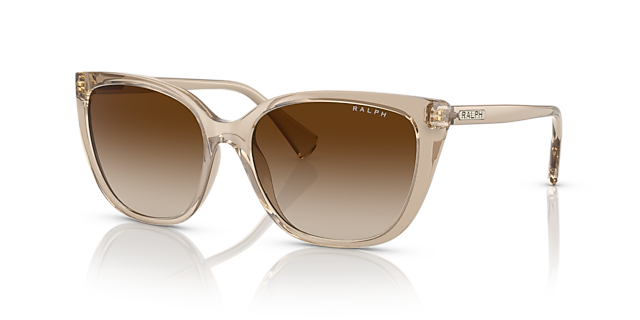RA5274 Shiny Transparent Brown KunststofSunglass Frames van B24, Hoekweergave