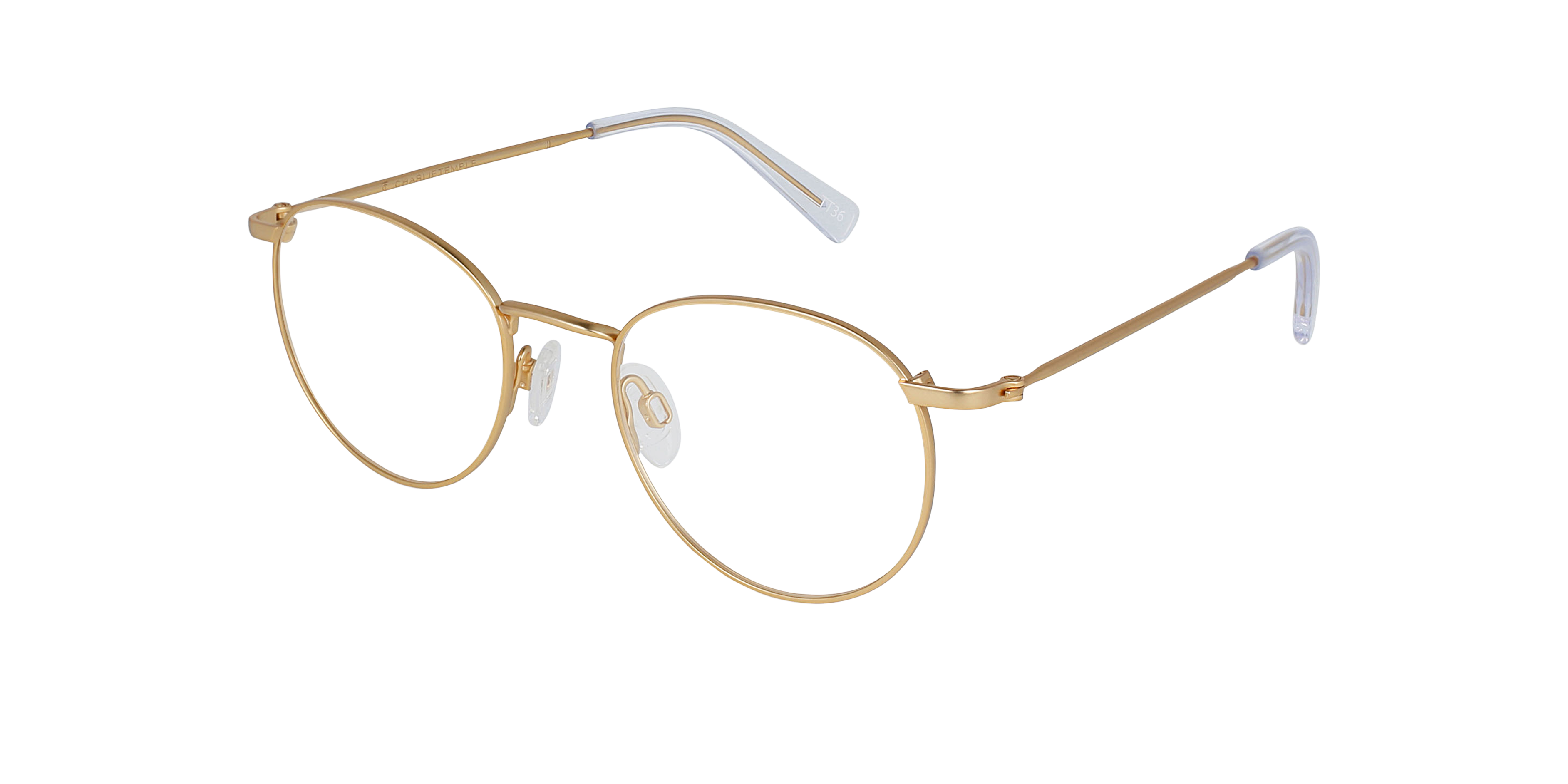 Ceo Gold Titanium TitanEyeglass Frames von B24, Dreiviertelansicht