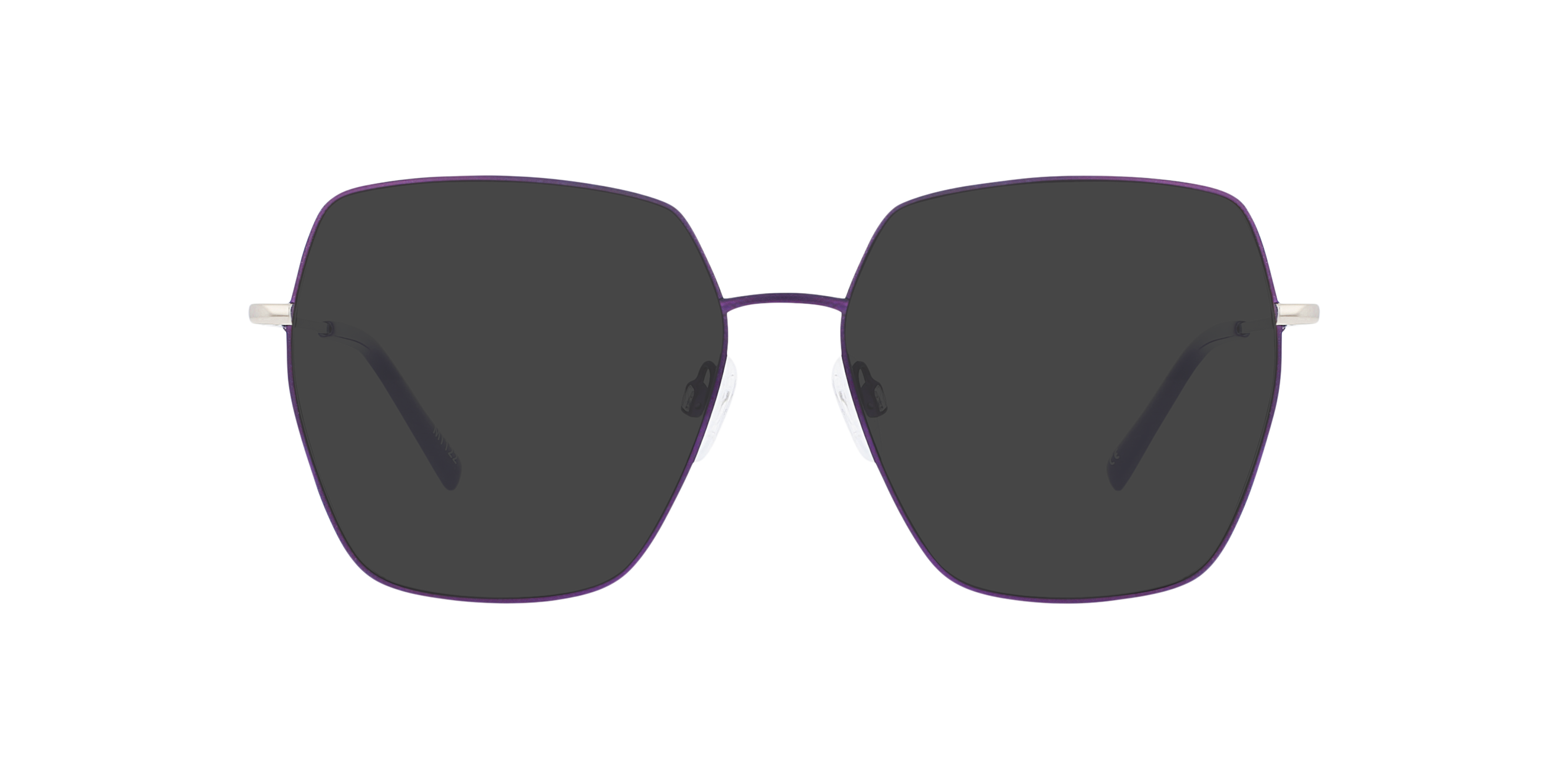 Vivien Sparkling Aubergine MetallEyeglass Frames von B24, mit getönten Gläsern