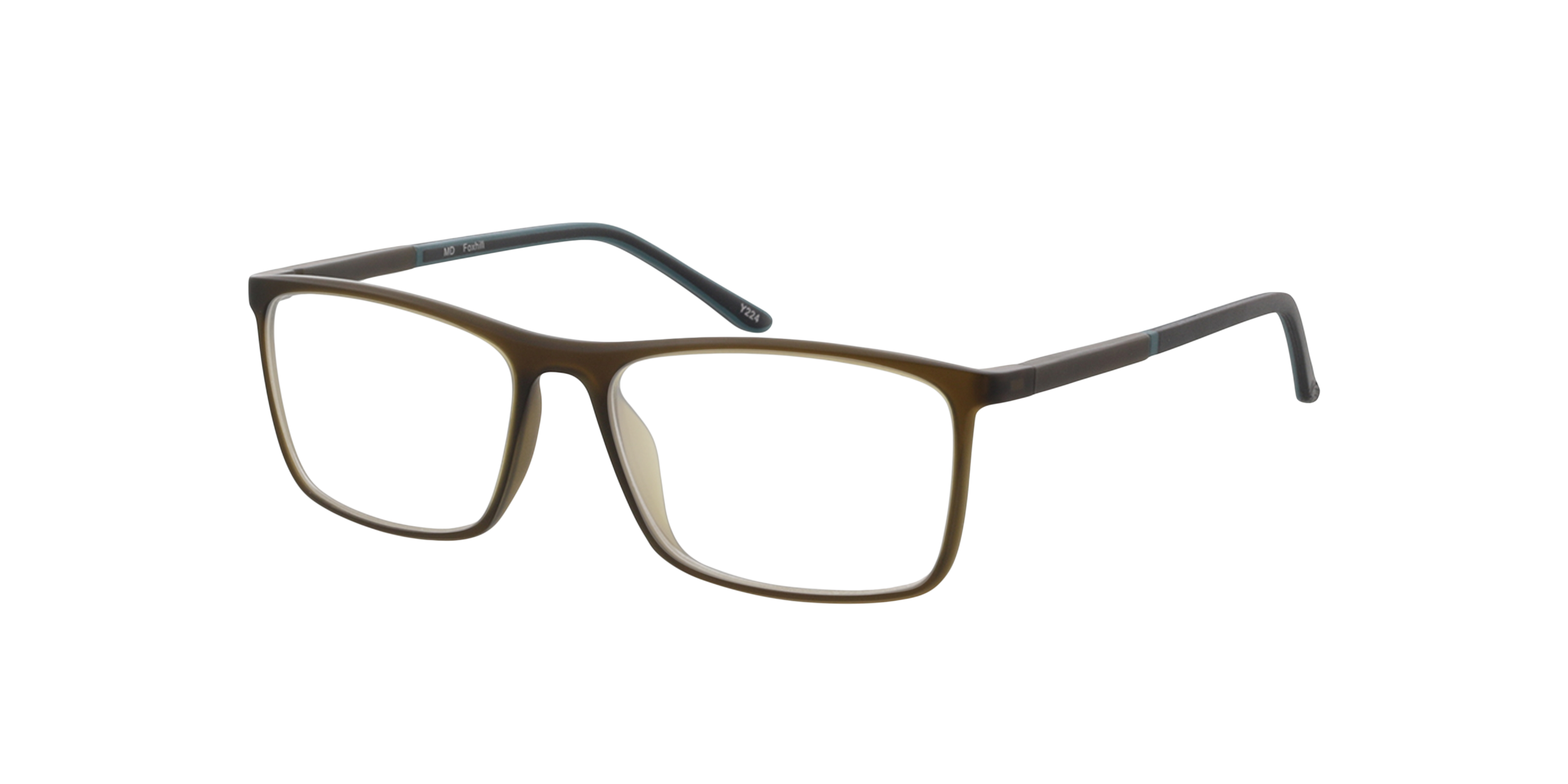 Foxhill Mat kaki KunststofEyeglass Frames van B24, Hoekweergave