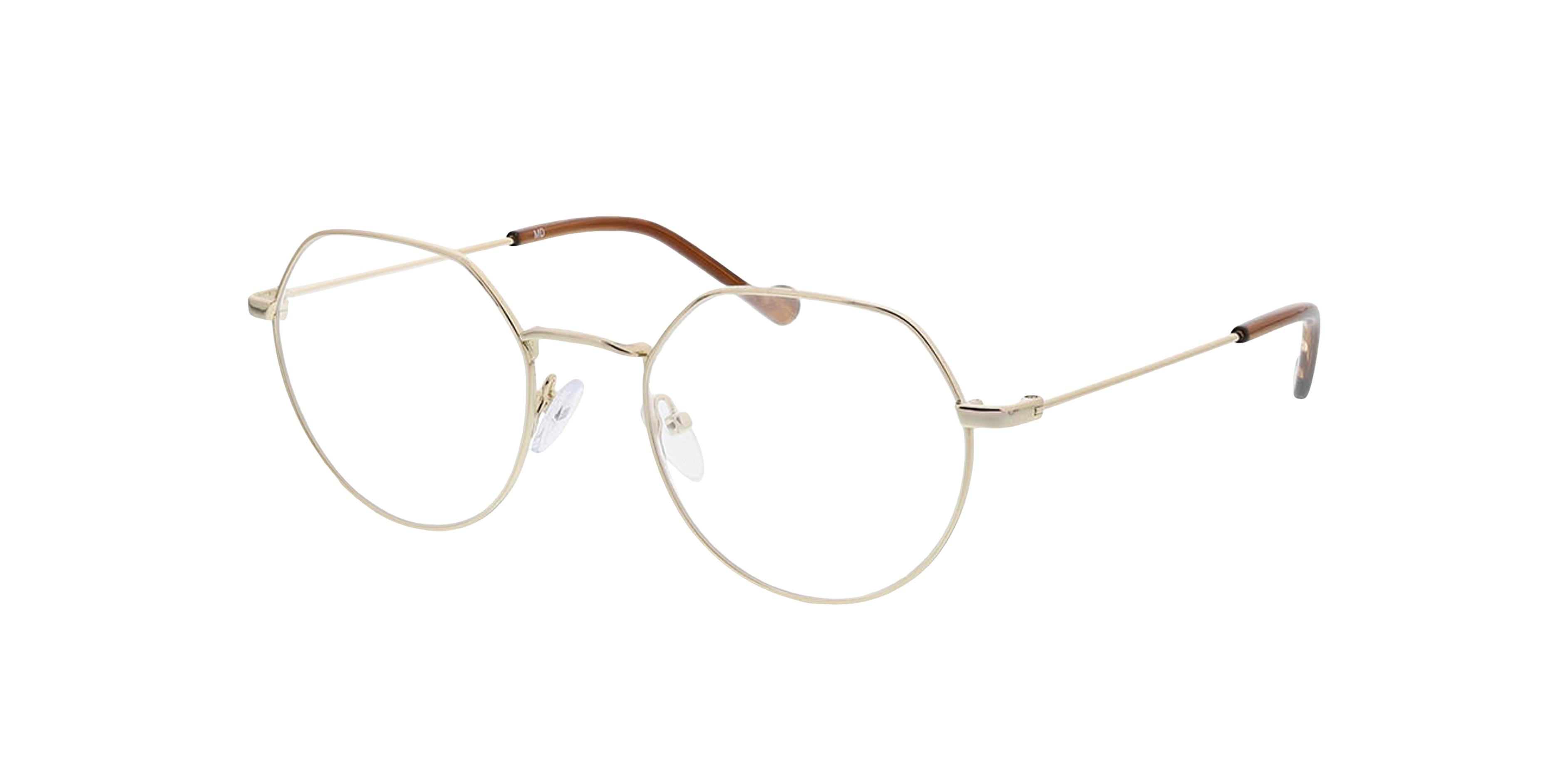 Maui Lichtgoud MetaalEyeglass Frames van B24, Hoekweergave