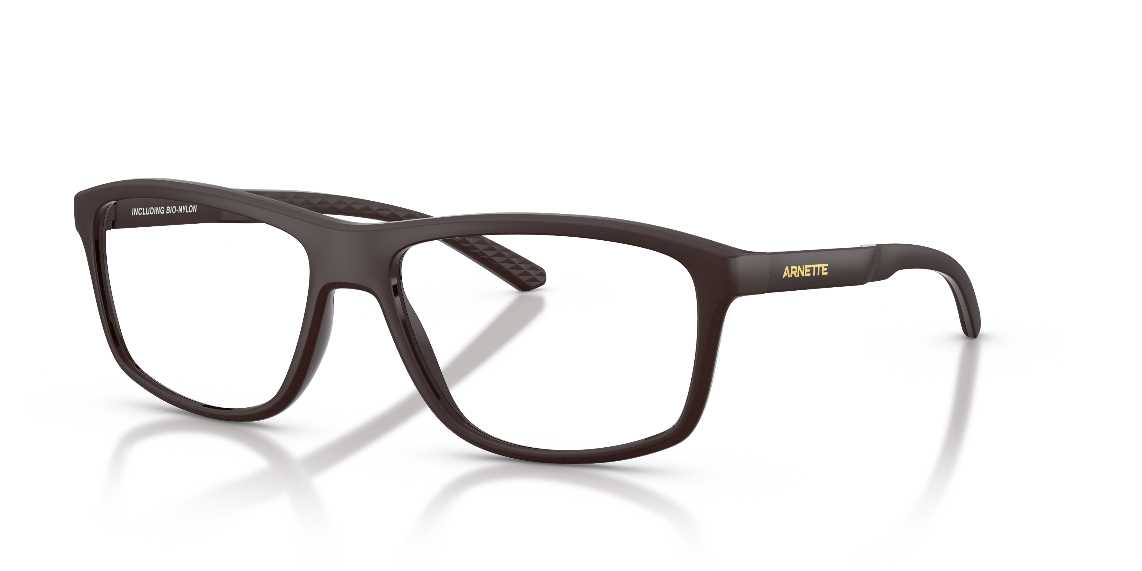 AN7291 Matte Chocolate KunststofEyeglass Frames van B24, Hoekweergave
