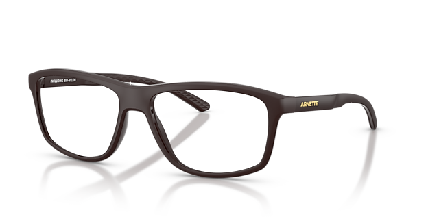 AN7291 Matte Chocolate KunststofEyeglass Frames van B24, Hoekweergave
