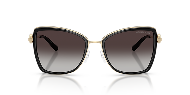 MK1067B Lichtgoud & zwart MetaalSunglass Frames van B24, Vooraanzicht