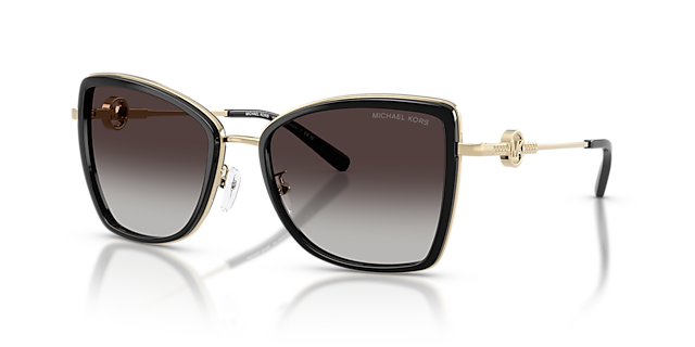 MK1067B Lichtgoud & zwart MetaalSunglass Frames van B24, Hoekweergave