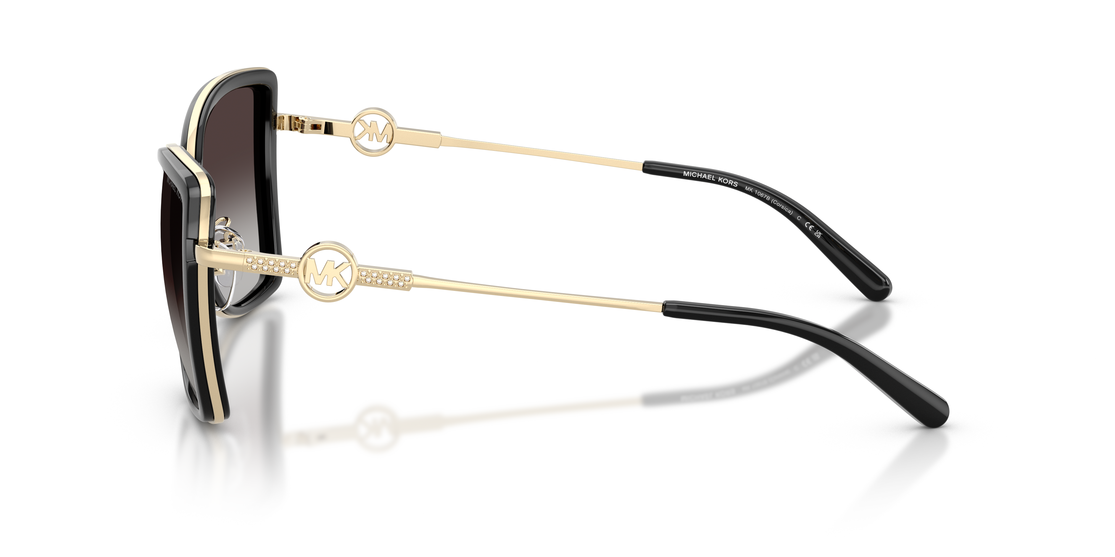 MK1067B Lichtgoud & zwart MetaalSunglass Frames van B24, Zijaanzicht