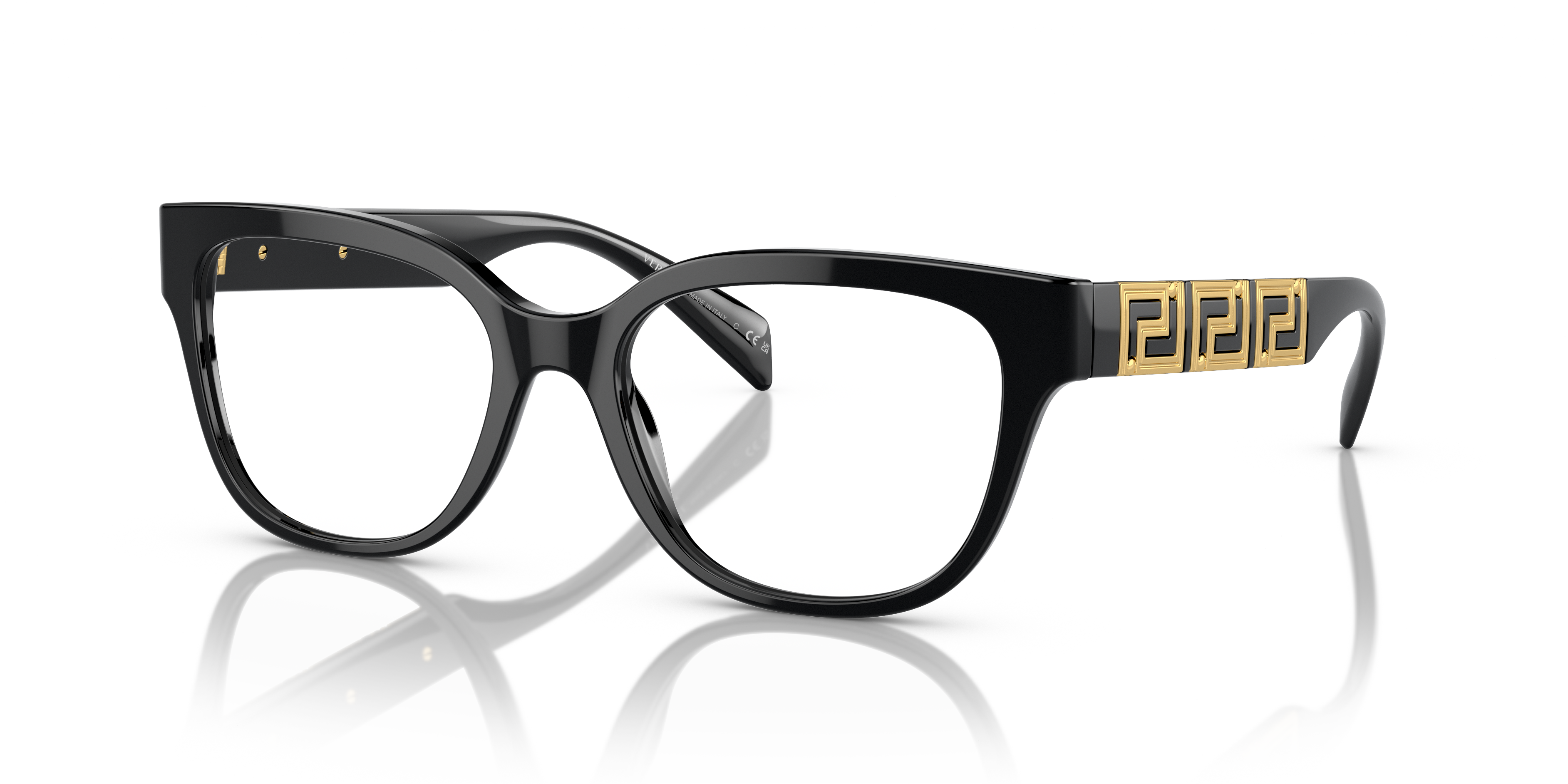 VE3338 Schwarz AcetatEyeglass Frames von B24, Dreiviertelansicht