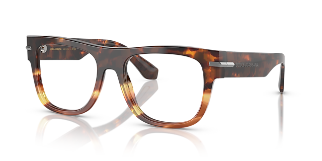 DG3407 Havana Warm Brown AcetaatEyeglass Frames van B24, Hoekweergave