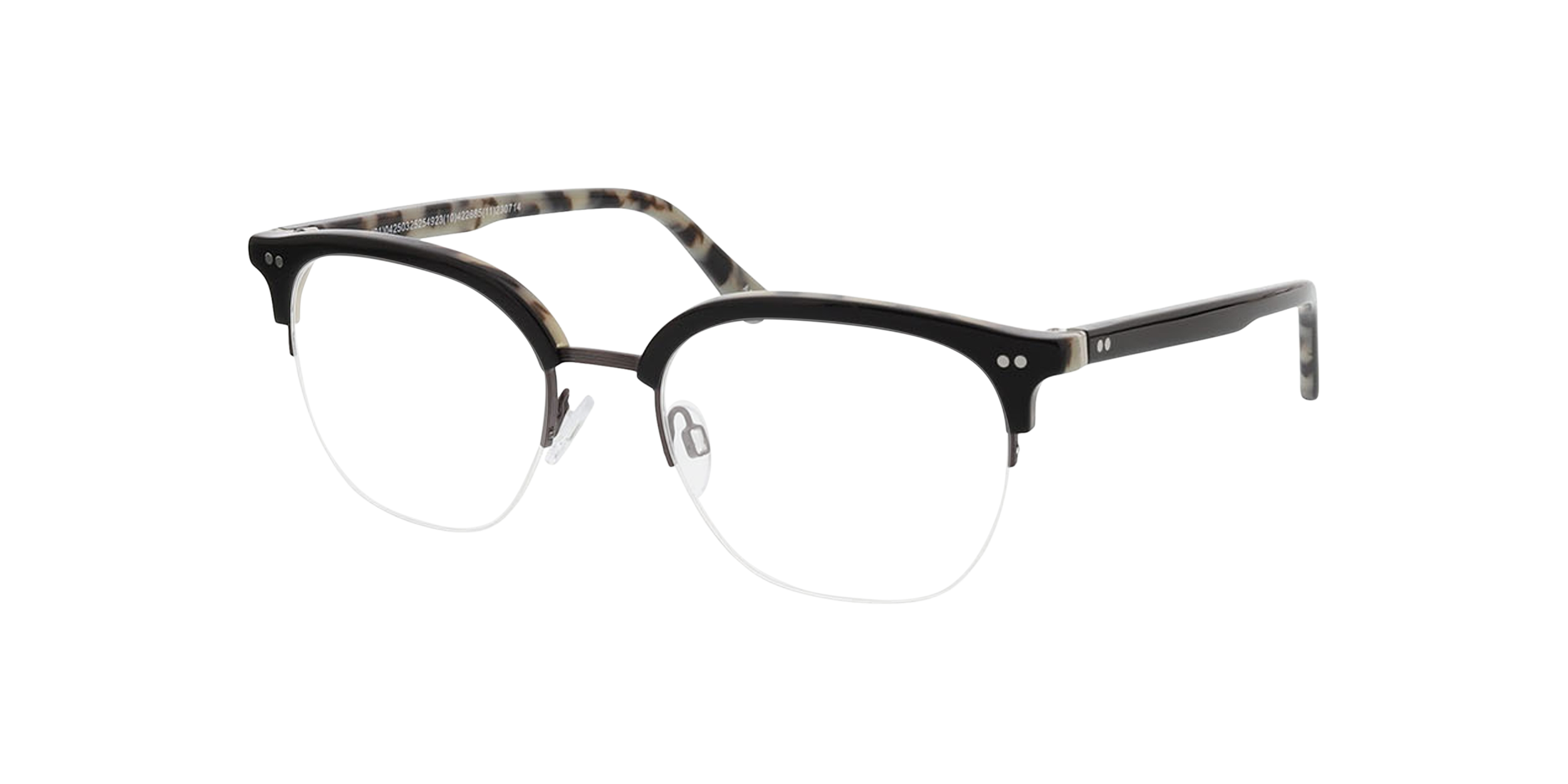 Maryland Tweelaags zwart  &  Havana  &  gunmetal MetaalEyeglass Frames van B24, Hoekweergave