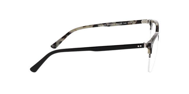 Maryland Tweelaags zwart & Havana & gunmetal MetaalEyeglass Frames van B24, Zijaanzicht