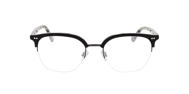 Maryland Tweelaags zwart & Havana & gunmetal MetaalEyeglass Frames van B24, Vooraanzicht