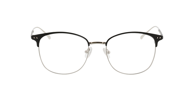 Hampton Schwarz & Silber MetallEyeglass Frames von B24, Vorderansicht