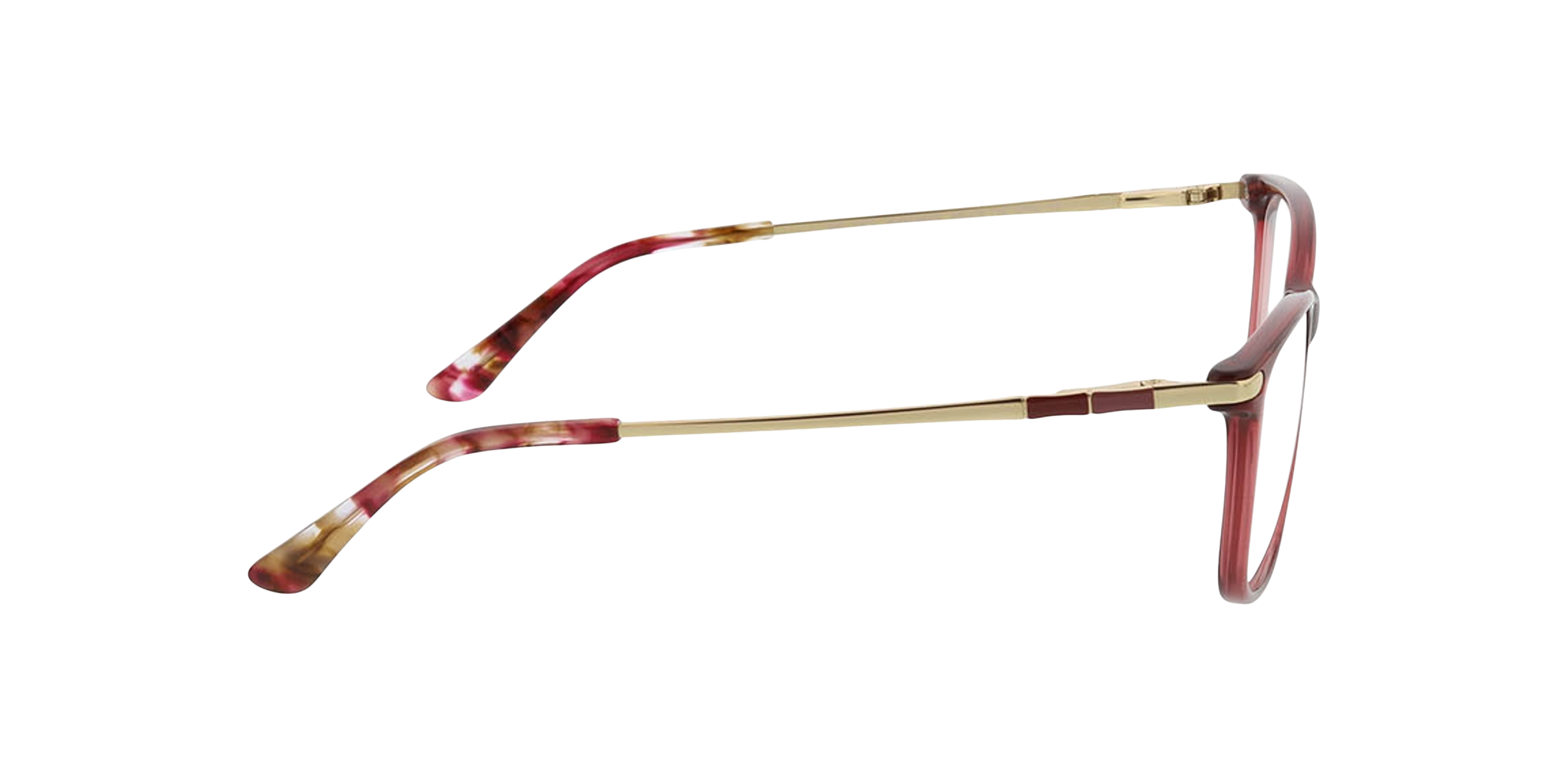 Greensboro Kristal bordeauxrood  &  goud KunststofEyeglass Frames van B24, Zijaanzicht