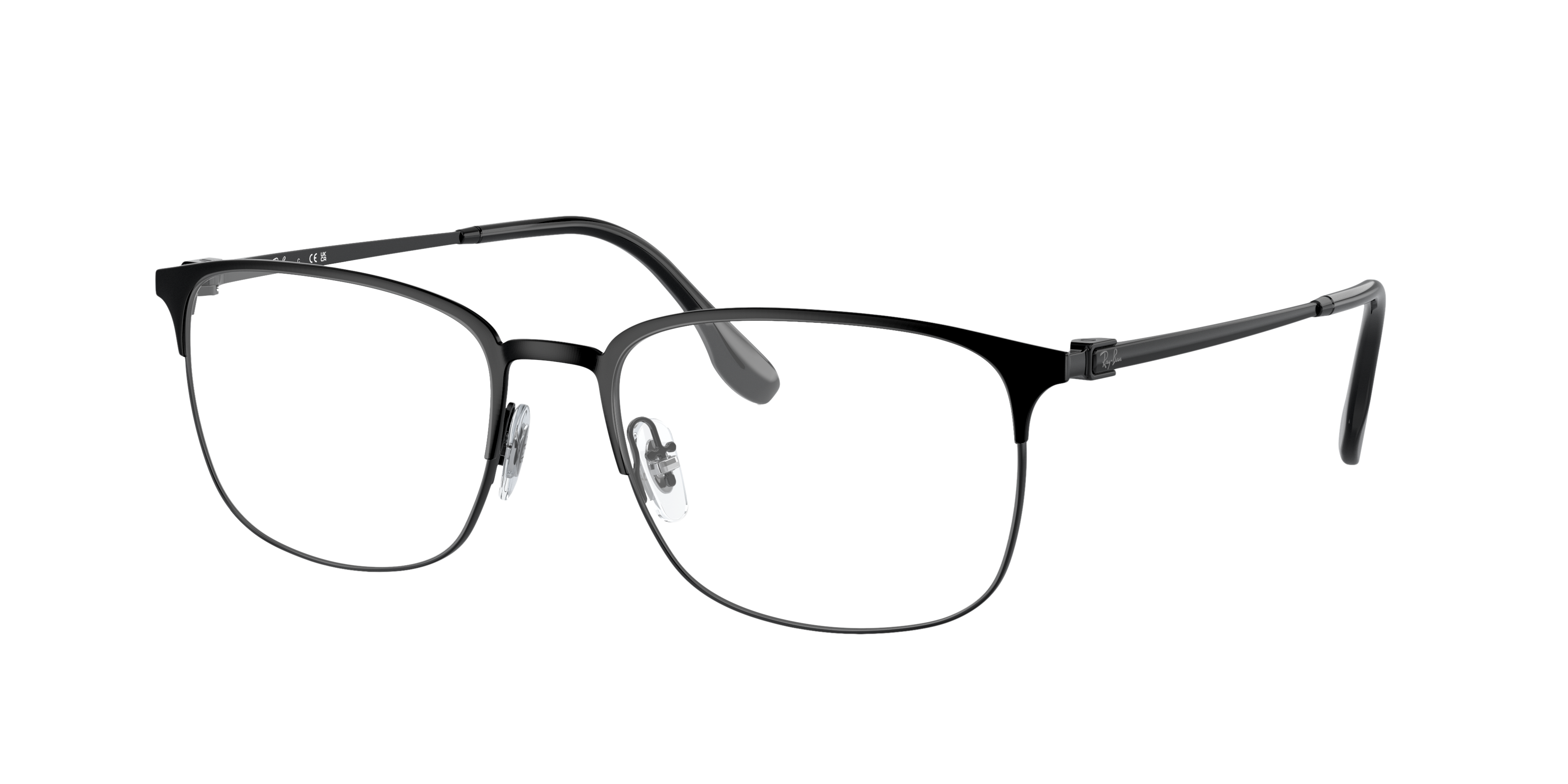 RB6494 Schwarz MetallEyeglass Frames von B24, Dreiviertelansicht