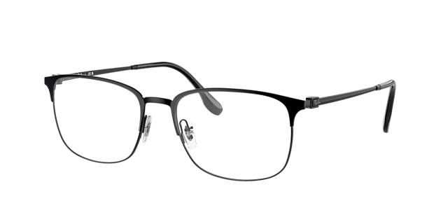 RB6494 Zwart MetaalEyeglass Frames van B24, Hoekweergave