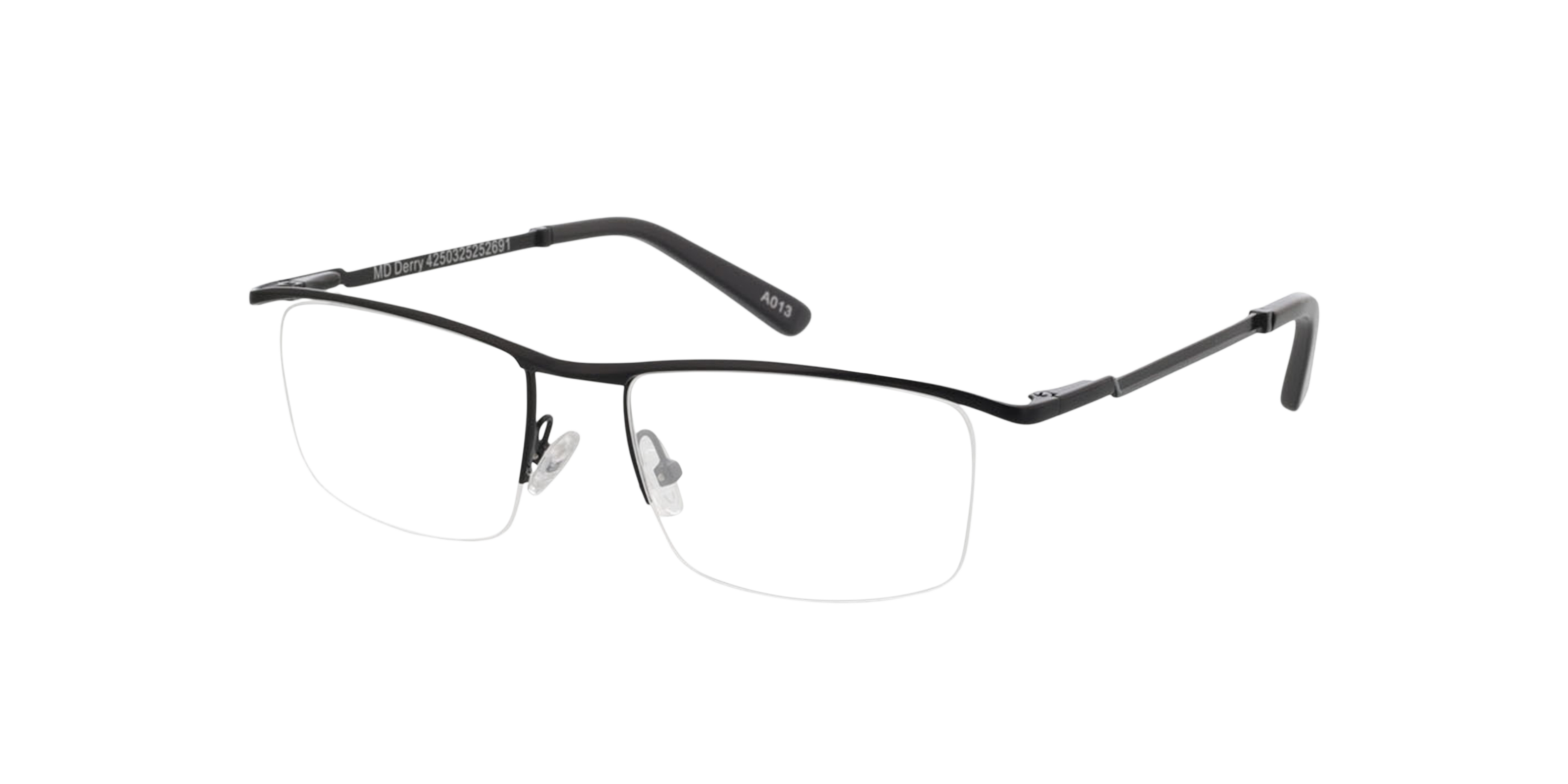 Derry Matt Black  &  Grey MetallEyeglass Frames von B24, Dreiviertelansicht